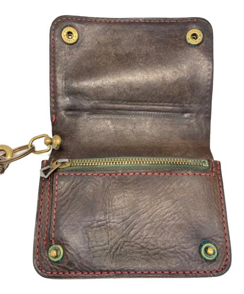 arts&crafts（アーツ・アンド・クラフツ）arts&crafts (アーツ・アンド・クラフツ) レザーコード付き2つ折り財布 ブラウンの古着・服飾アイテム