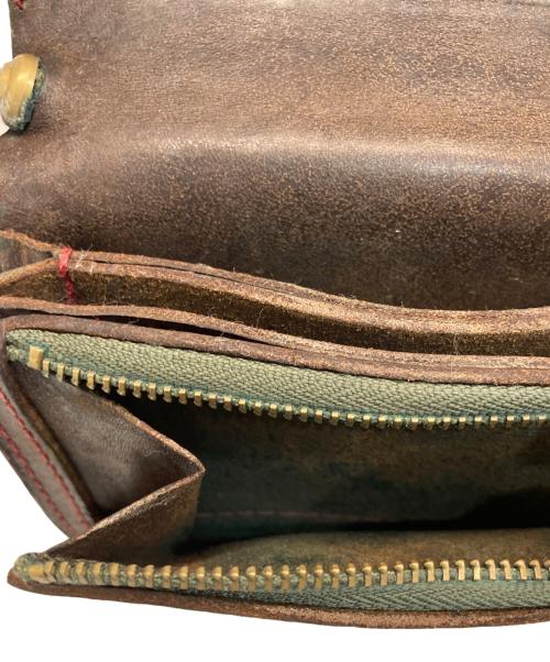 arts&crafts（アーツ・アンド・クラフツ）arts&crafts (アーツ・アンド・クラフツ) レザーコード付き2つ折り財布 ブラウンの古着・服飾アイテム