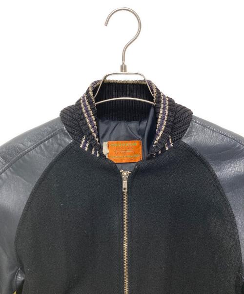skookum（スクーカム）skookum (スクーカム) レザー切替スタジャン ブラック サイズ:38の古着・服飾アイテム