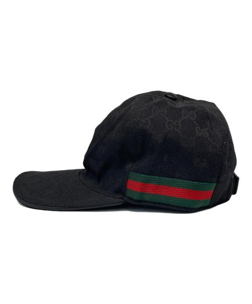 GUCCI（グッチ）GUCCI (グッチ) GGキャンバスベースボールキャップ ブラックの古着・服飾アイテム