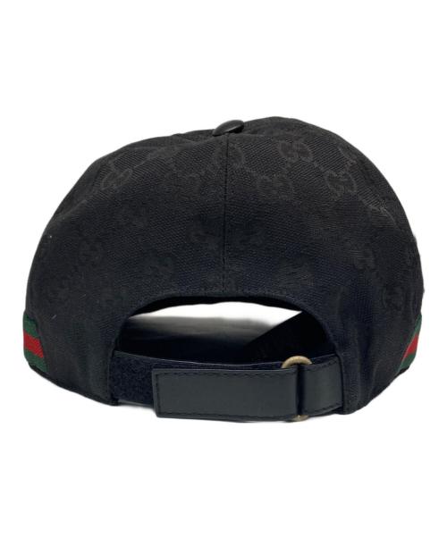 GUCCI（グッチ）GUCCI (グッチ) GGキャンバスベースボールキャップ ブラックの古着・服飾アイテム