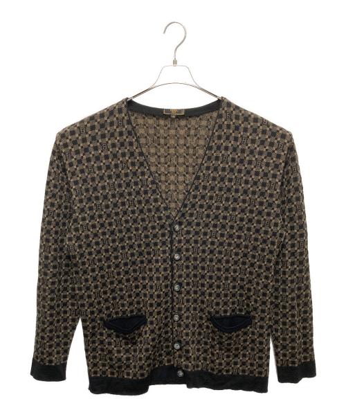 FENDI（フェンディ）FENDI (フェンディ) ズッカジャガードカーディガン ブラウン サイズ:48の古着・服飾アイテム