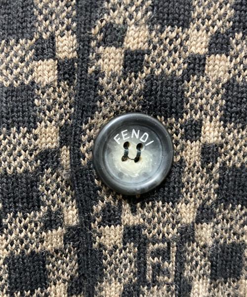 FENDI（フェンディ）FENDI (フェンディ) ズッカジャガードカーディガン ブラウン サイズ:48の古着・服飾アイテム