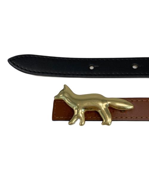 maison kitsune（メゾンキツネ）maison kitsune (メゾンキツネ) PROFILE FOX RIVERSIBLE BELT ブラウン サイズ:80の古着・服飾アイテム