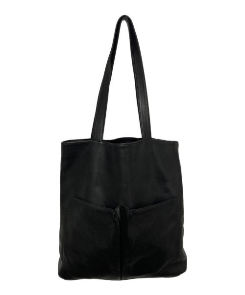 MR.OLIVE（ミスターオリーブ）MR.OLIVE (ミスターオリーブ) インパーマレザー ガセットポケット トートバッグ ブラックの古着・服飾アイテム