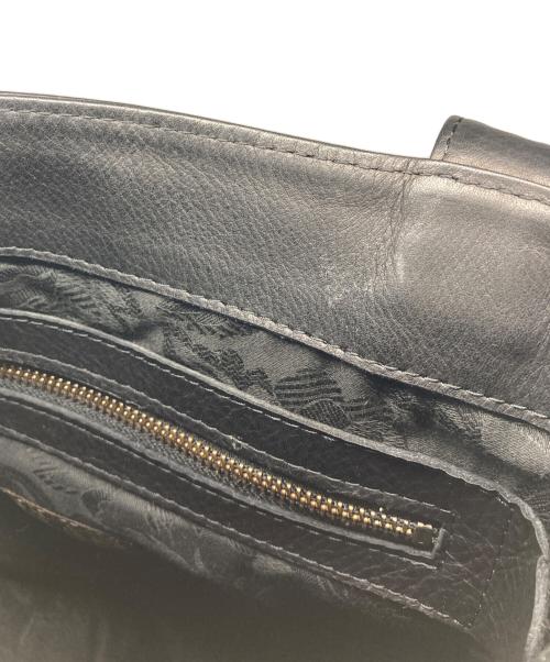 MR.OLIVE（ミスターオリーブ）MR.OLIVE (ミスターオリーブ) インパーマレザー ガセットポケット トートバッグ ブラックの古着・服飾アイテム