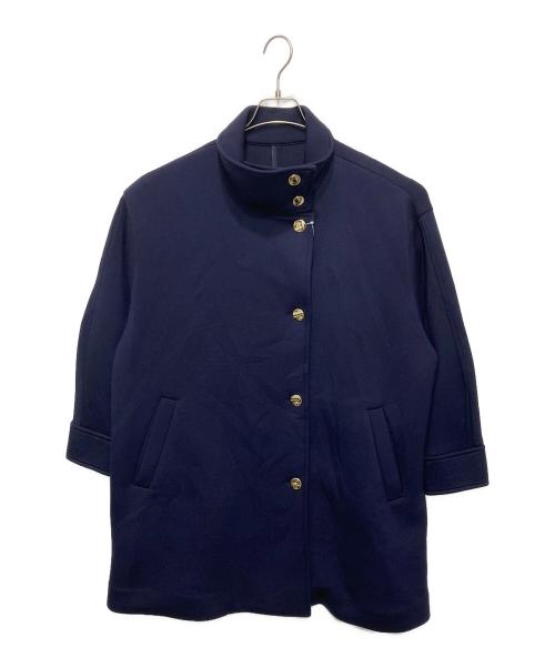 SHIPS any（シップスエニィ）SHIPS any (シップスエニィ) ダンボールスタンドネックミドルコート ネイビー サイズ:FREEの古着・服飾アイテム