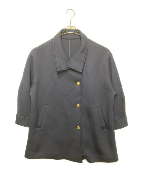 SHIPS any（シップスエニィ）SHIPS any (シップスエニィ) ダンボールスタンドネックミドルコート ネイビー サイズ:FREEの古着・服飾アイテム