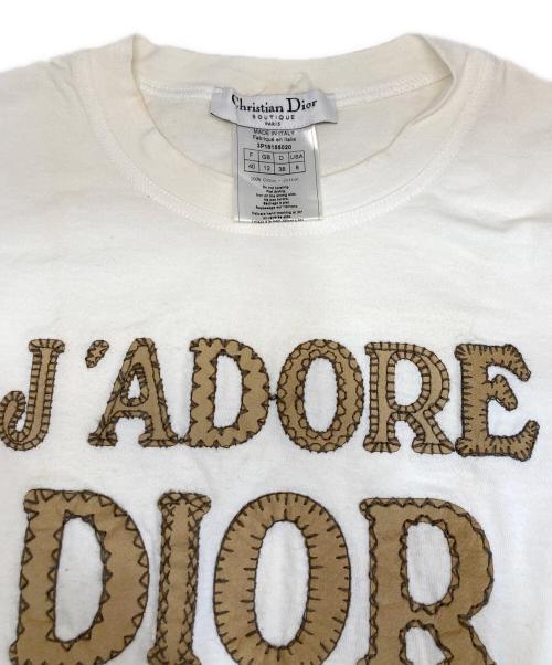 Christian Dior（クリスチャン ディオール）Christian Dior (クリスチャン ディオール) J'ADORE Tシャツ  ホワイト サイズ:USA8 /F40/D38/GB12の古着・服飾アイテム