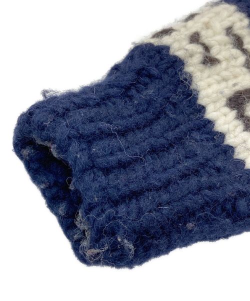 KANATA（カナタ）KANATA (カナタ) カウチンニットカーディガン アイボリー×ネイビー サイズ:表記なしの古着・服飾アイテム