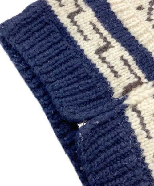 KANATA（カナタ）KANATA (カナタ) カウチンニットカーディガン アイボリー×ネイビー サイズ:表記なしの古着・服飾アイテム