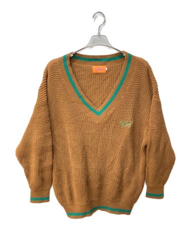中古・古着通販】KEBOZ (ケボズ) Vネックニット ブラウン サイズ:L