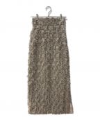 Snidelスナイデル）の古着「シャーリングチュールタイトスカート」｜ピンク