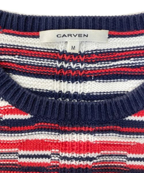 CARVEN（カルヴェン）CARVEN (カルヴェン) ショルダーボタン切替ニット レッド サイズ:Мの古着・服飾アイテム