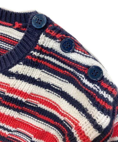 CARVEN（カルヴェン）CARVEN (カルヴェン) ショルダーボタン切替ニット レッド サイズ:Мの古着・服飾アイテム