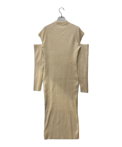 Noble（ノーブル）Noble (ノーブル) カットアウトスリーブニットワンピース ベージュ サイズ:FREE 未使用品の古着・服飾アイテム