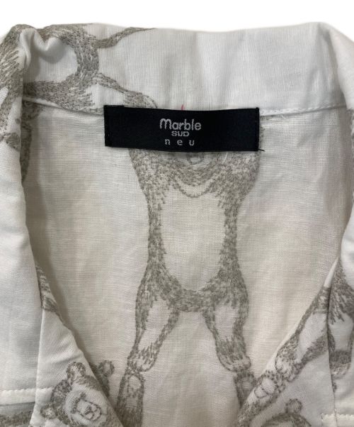 Marble SUD（マーブルシュッド）Marble SUD (マーブルシュッド) ヤッホーベア(布帛) 開襟Shirt ホワイト サイズ:表記無しの古着・服飾アイテム