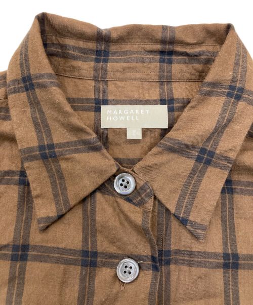 MARGARET HOWELL（マーガレットハウエル）MARGARET HOWELL (マーガレットハウエル) チェックシャツ ブラウン サイズ:2の古着・服飾アイテム