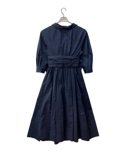 Mystrada（マイストラーダ）Mystrada (マイストラーダ) ボリュームフレアシャツワンピ ネイビー サイズ:Sの古着・服飾アイテム