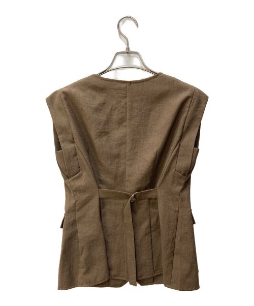 STRATA（エストラータ）STRATA (エストラータ) ダブルポケットVネックジレ ブラウン サイズ:FREEの古着・服飾アイテム
