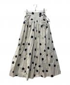 Snidelスナイデル）の古着「サイドオープンコットンロングスカート」｜ベージュ