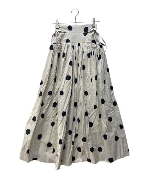 Snidel（スナイデル）Snidel (スナイデル) サイドオープンコットンロングスカート ベージュの古着・服飾アイテム