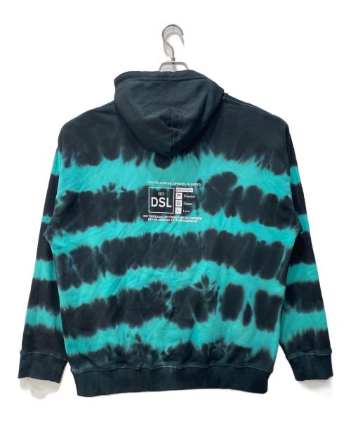 DIESEL（ディーゼル）DIESEL (ディーゼル) タイダ染めイプルオーバーパーカー グリーン サイズ:Ｌの古着・服飾アイテム