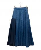 HAREハレ）の古着「ジャガードレース切替スカート」｜ブルー