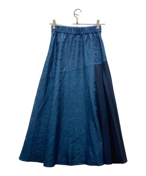 HARE（ハレ）HARE (ハレ) ジャガードレース切替スカート ブルー サイズ:Fの古着・服飾アイテム