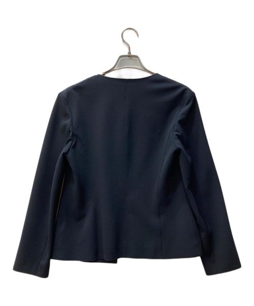 NOLLEY'S（ノーリーズ）NOLLEY'S (ノーリース) ニットジョーゼットジャケット ネイビー サイズ:38の古着・服飾アイテム