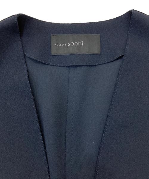 NOLLEY'S（ノーリーズ）NOLLEY'S (ノーリース) ニットジョーゼットジャケット ネイビー サイズ:38の古着・服飾アイテム