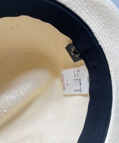 BORSALINO（ボルサリーノ）BORSALINO (ボルサリーノ) パナマハット ベージュ×イエロー サイズ:7 3/8の古着・服飾アイテム