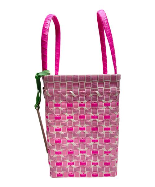 MARNI（マルニ）MARNI (マルニ) MARKET コントラストトリム バスケットバッグ ピンクの古着・服飾アイテム