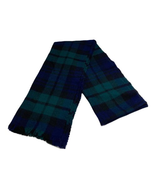 JOHNSTONS OF ELGIN（ジョンストンズオブエルガン）JOHNSTONS OF ELGIN (ジョンストンズオブエルガン) チェックマフラー グリーンの古着・服飾アイテム