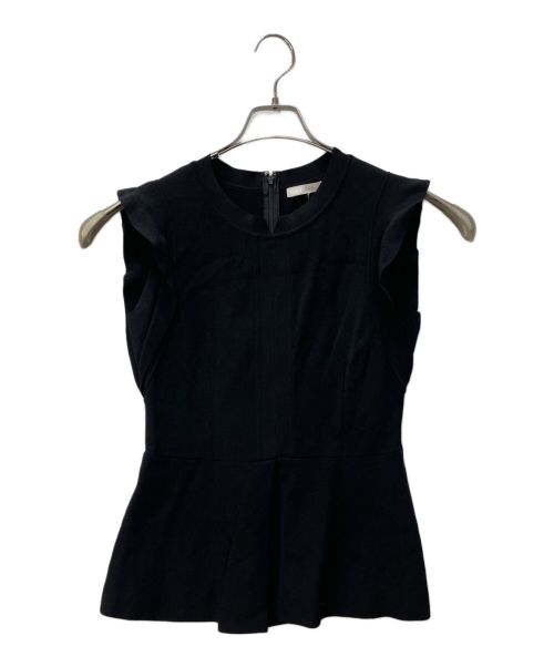 EPOCA（エポカ）EPOCA (エポカ) キュプラベーシック ペプラムデザインニット ブラック サイズ:40の古着・服飾アイテム