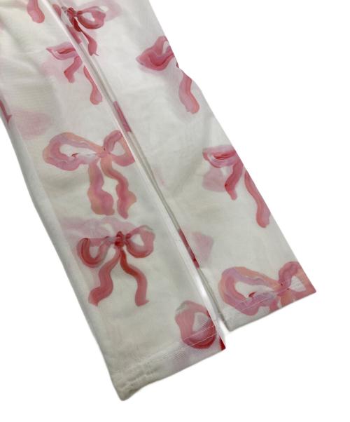 POPPY（ポピー）POPPY (ポピー) PINK RIBBON SEE-THROUGH TOPS ピンク サイズ:Freeの古着・服飾アイテム