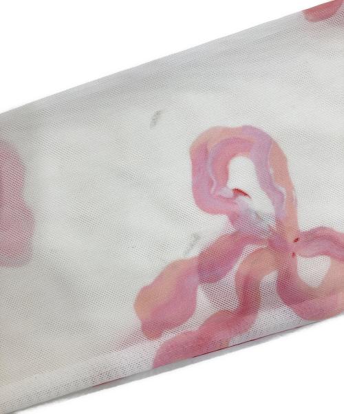 POPPY（ポピー）POPPY (ポピー) PINK RIBBON SEE-THROUGH TOPS ピンク サイズ:Freeの古着・服飾アイテム