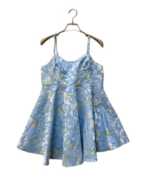 POPPY（ポピー）POPPY (ポピー) JACQUARD FLARE CAMI TUNIC ブルー サイズ:Freeの古着・服飾アイテム