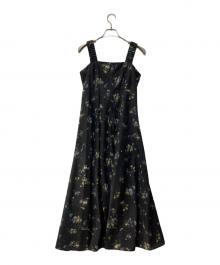 FRAY ID（フレイ アイディー）の古着「ワイドストラップステッチワンピース」｜ブラック