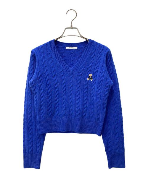 Snidel（スナイデル）Snidel (スナイデル) ケーブルニットプルオーバー ブルー サイズ:Fの古着・服飾アイテム