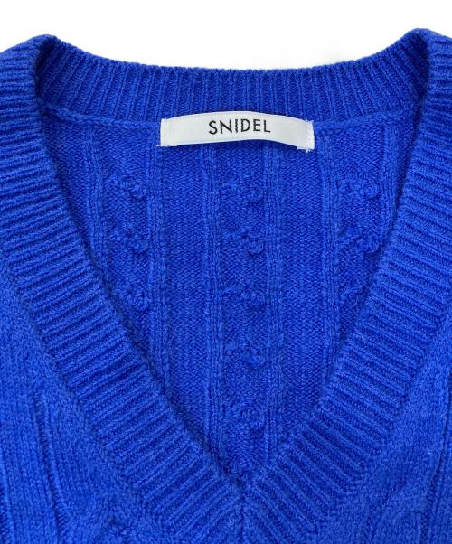 Snidel（スナイデル）Snidel (スナイデル) ケーブルニットプルオーバー ブルー サイズ:Fの古着・服飾アイテム
