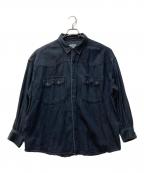 GENE HEAVENSジーンヘブンズ）の古着「ウエスタンビッグシャツ」｜ブラック