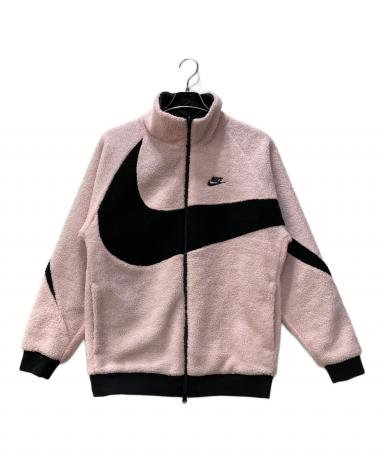ブラックフライデー価格！激安！ナイキ　ボア　タグ付　ピンク　ビッグスウォッシュ　リバーシブル 新品】NIKE ボアジャケット ビッグロゴ ピンク Lサイズ｜Yahoo!フリマ