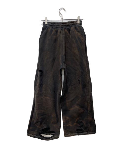 PRANK PROJECT（プランクプロジェクト）PRANK PROJECT (プランクプロジェクト) Spray Dyed Damaged Sweatpants ブラック×ブラウン サイズ:36 未使用品の古着・服飾アイテム