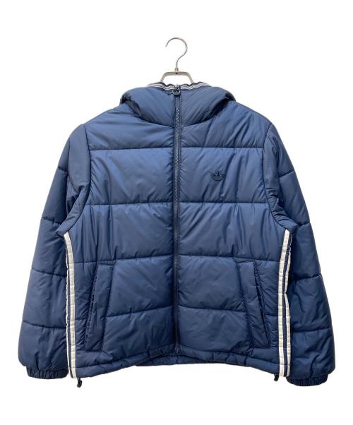adidas Originals（アディダスオリジナル）adidas Originals (アディダスオリジナル) パデッドフード付きパファージャケット ネイビー サイズ:Ｌの古着・服飾アイテム