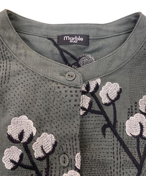 Marble SUD（マーブルシュッド）Marble SUD (マーブルシュッド) サシコットンフレアワンピース グリーン サイズ:サイズ表記無しの古着・服飾アイテム