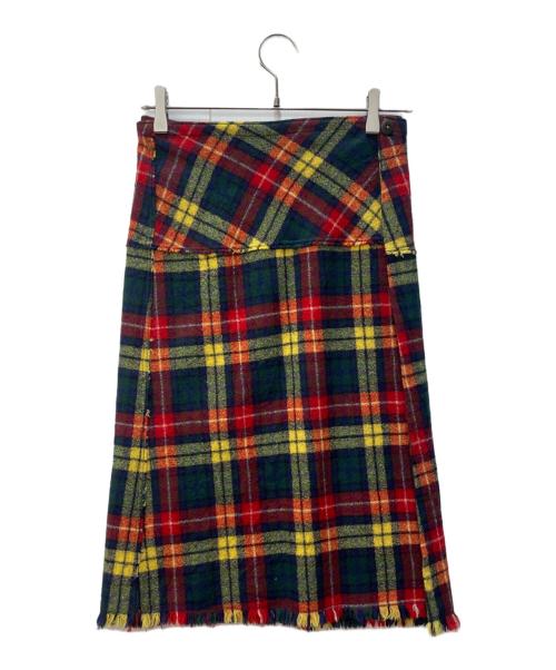 45R（フォーティファイブ・アール）45R (フォーティーファイブアール) ウールチェックスカート マルチカラー サイズ:1の古着・服飾アイテム