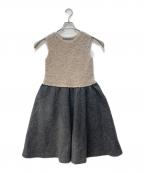 45Rフォーティファイブ・アール）の古着「ノースリーブニットワンピース」｜ベージュ×グレー