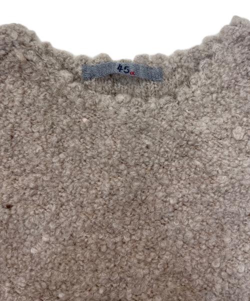 45R（フォーティファイブ・アール）45R (フォーティーファイブアール) ノースリーブニットワンピース ベージュ×グレーの古着・服飾アイテム