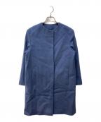 23区ニジュウサンク）の古着「ビーバーノーカラーコート」｜ブルー